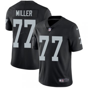 Men's Nike Raiders #77 Kolton Miller Black Team Color Stitched NFL Vapor Untouchable Limited Jersey