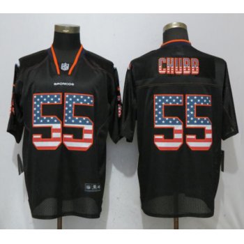 Nike Denver Broncos #55 Bradley Chubb Black USA Flag Fashion Elite Jersey