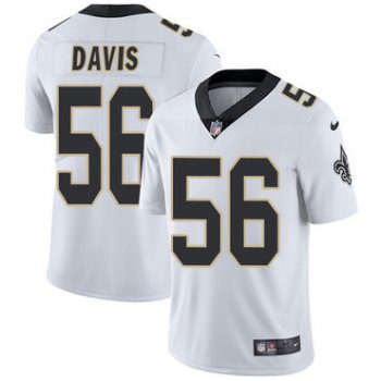 Nike New Orleans Saints #56 DeMario Davis White Men's Stitched NFL Vapor Untouchable Limited Jersey