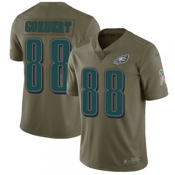 Nike Philadelphia Eagles #88 Dallas Goedert Olive Stitched NFL Limited 2017 Salute To Service Jersey