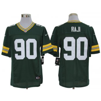 Size 60 4XL-B.J. Raji Green Bay Packers #90 Green Stitched Nike Elite NFL Jerseys