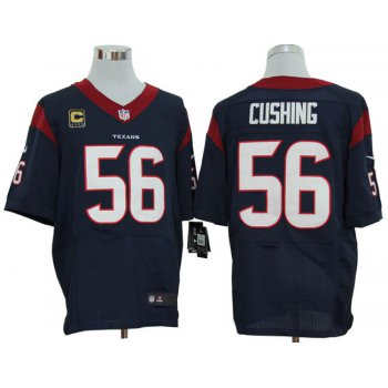 Size 60 4XL-Brian Cushing Houston Texans #56 C Patch Navy Blue Stitched Nike Elite NFL Jerseys