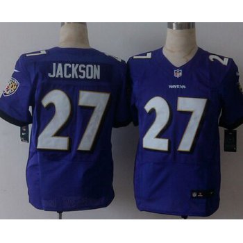Men's Baltimore Ravens #27 Asa Jackson 2013 Nike Purple Elite Jersey