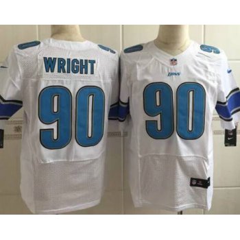 Men's Detroit Lions #90 Gabe Wright Nike White Elite Jersey