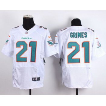 Men's Miami Dolphins #21 Brent Grimes Nike White Elite Jersey