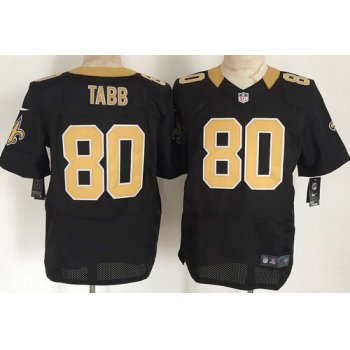 Men's New Orleans Saints #80 Jack Tabb Nike Black Elite Jersey