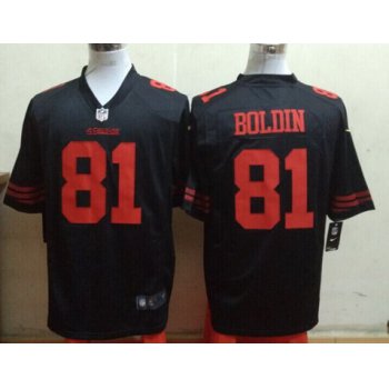 Men's San Francisco 49ers #81 Anquan Boldin Black Alternate 2015 NFL Nike Game Jersey