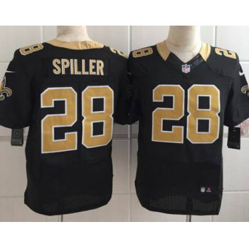 Nike New Orleans Saints #28 C.J. Spiller Black Elite Jersey