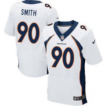 Men's Denver Broncos #90 Antonio Smith White Road NFL Nike Elite Jersey