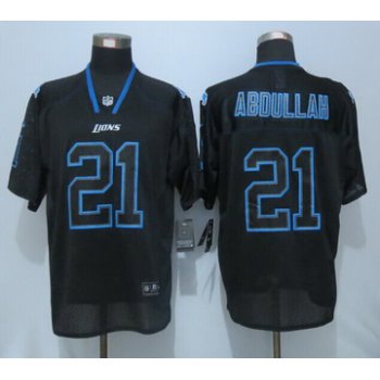 Men's Detroit Lions #21 Ameer Abdullah Lights Out Black NFL Nike Elite Jersey