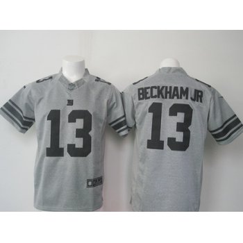 Men's New York Giants #13 Odell Beckham Jr Nike Gray Gridiron 2015 NFL Gray Limited Jersey