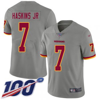 Nike Redskins #7 Dwayne Haskins Jr Gray Men's Stitched NFL Limited Inverted Legend 100th Season Jersey