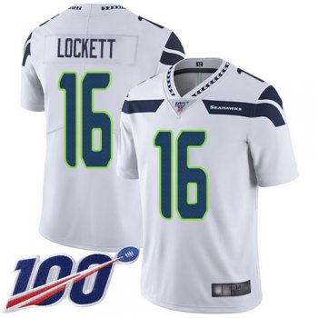 Nike Seahawks #16 Tyler Lockett White Men's Stitched NFL 100th Season Vapor Limited Jersey