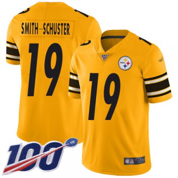 Nike Steelers #19 JuJu Smith-Schuster Gold Men's Stitched NFL Limited Inverted Legend 100th Season Jersey