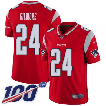 Nike Patriots #24 Stephon Gilmore Red Men's Stitched NFL Limited Inverted Legend 100th Season Jersey