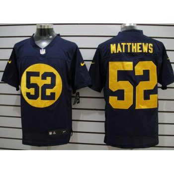 Nike Green Bay Packers #52 Clay Matthews Navy Blue Elite Jersey