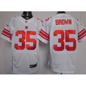 Nike New York Giants #35 Andre Brown White Elite Jersey