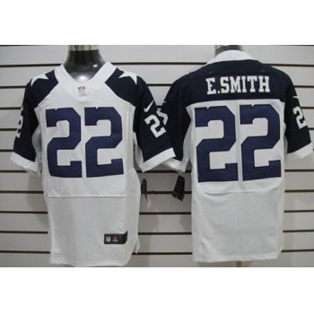 Nike Dallas Cowboys #22 Emmitt Smith White Thanksgiving Elite Jersey