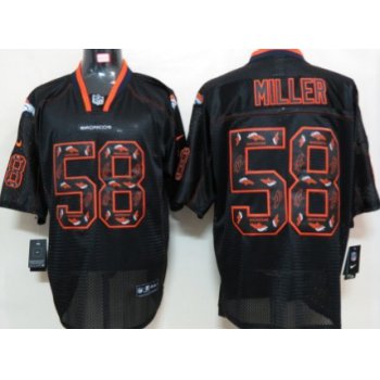 Nike Denver Broncos #58 Von Miller Lights Out Black Ornamented Elite Jersey