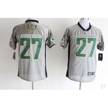 Nike Green Bay Packers #27 Eddie Lacy Gray Shadow Elite Jersey