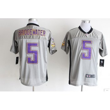 Nike Minnesota Vikings #5 Teddy Bridgewater Gray Shadow Elite Jersey