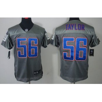 Nike New York Giants #56 Lawrence Taylor Gray Shadow Elite Jersey