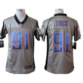 Nike New York Giants #91 Justin Tuck Gray Shadow Elite Jersey