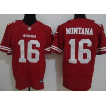 Nike San Francisco 49ers #16 Joe Montana Red Elite Jersey