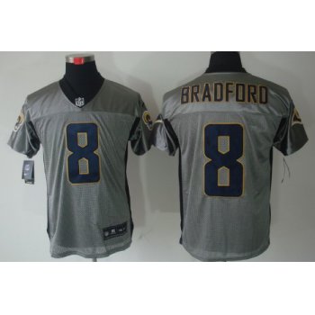 Nike St. Louis Rams #8 Sam Bradford Gray Shadow Elite Jersey