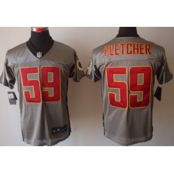 Nike Washington Redskins #59 London Fletcher Gray Shadow Elite Jersey