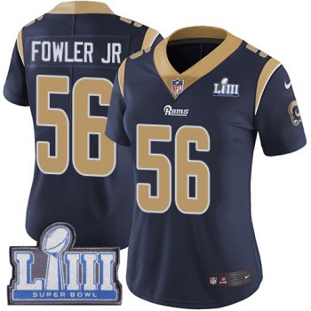 #56 Limited Dante Fowler Jr Navy Blue Nike NFL Home Women's Jersey Los Angeles Rams Vapor Untouchable Super Bowl LIII Bound