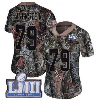 #79 Limited Rob Havenstein Camo Nike NFL Women's Jersey Los Angeles Rams Rush Realtree Super Bowl LIII Bound