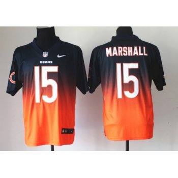 Nike Chicago Bears #15 Brandon Marshall Blue/Orange Fadeaway Elite Jersey