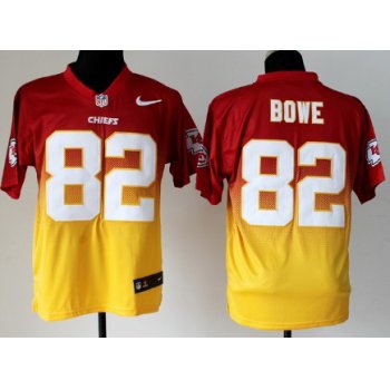 Nike Kansas City Chiefs #82 Dwayne Bowe Red/Yellow Fadeaway Elite Jersey