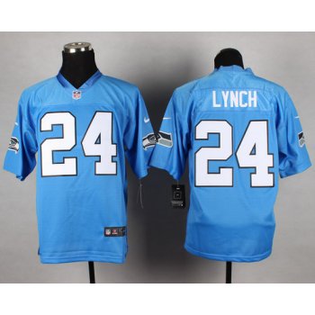 Nike Seattle Seahawks #24 Marshawn Lynch Light Blue Elite Jersey