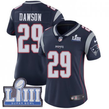 #29 Limited Duke Dawson Navy Blue Nike NFL Home Women's Jersey New England Patriots Vapor Untouchable Super Bowl LIII Bound