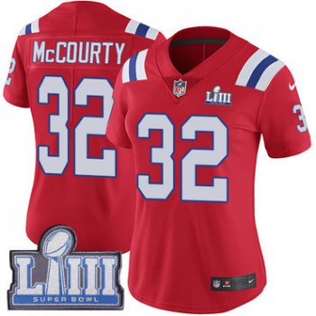#32 Limited Devin McCourty Red Nike NFL Alternate Women's Jersey New England Patriots Vapor Untouchable Super Bowl LIII Bound