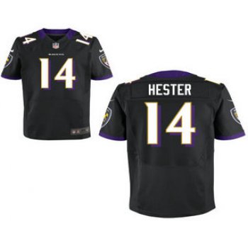 Men's Baltimore Ravens #14 Devin Hester Black Alternate Stitched NFL Nike Elite Jersey