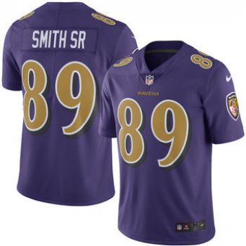 Men's Baltimore Ravens #89 Steve Smith Sr Nike Purple Color Rush Limited Jersey