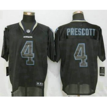 Men's Dallas Cowboys #4 Dak Prescott Lights Out Black NFL Nike Elite Jersey