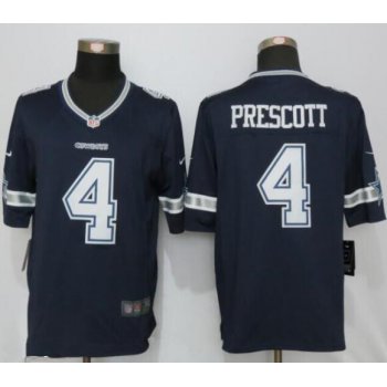Men's Dallas Cowboys #4 Dak Prescott Navy Blue Team Color NFL Nike Elite Jersey
