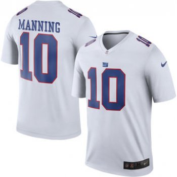 Men's New York Giants #10 Eli Manning Nike White Color Rush Legend Jersey