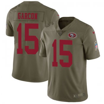 Nike 49ers #15 Pierre Garcon Olive Men's Stitched NFL Limited 2017 Salute To Service Jersey