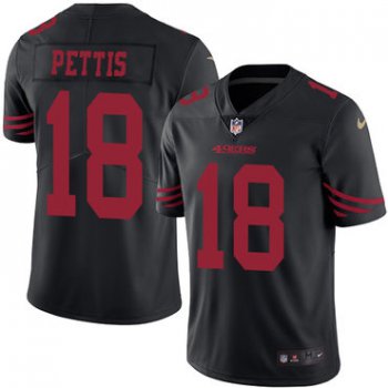 Nike 49ers #18 Dante Pettis Black Men's Stitched NFL Limited Rush Jersey