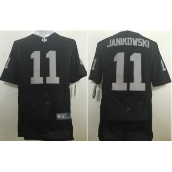 Men's Oakland Raiders #11 Sebastian Janikowski New Black Team Color Stitched NFL Nike Elite Jersey