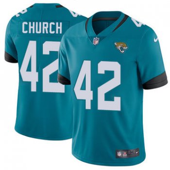 Nike Jacksonville Jaguars #42 Barry Church Teal Green Team Color Men's Stitched NFL Vapor Untouchable Limited Jersey
