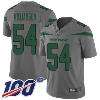 Nike Jets #54 Avery Williamson Gray Men's Stitched NFL Limited Inverted Legend 100th Season Jersey