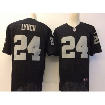 Nike Raiders #24 Marshawn Lynch Black Team Color Men's Stitched NFL New Elite Jersey