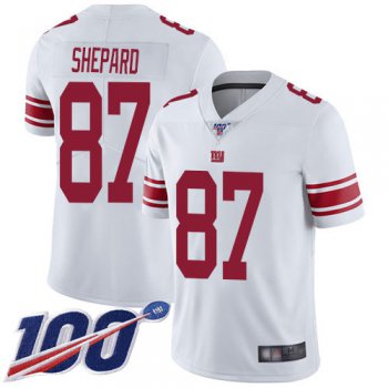 Nike Giants #87 Sterling Shepard White Men's Stitched NFL 100th Season Vapor Limited Jersey