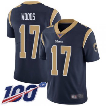 Nike Rams #17 Robert Woods Navy Blue Team Color Men's Stitched NFL 100th Season Vapor Limited Jersey